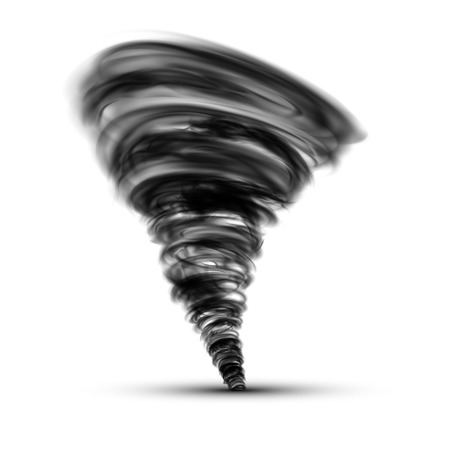 Black tornado isolated on a white backgroundのイラスト素材