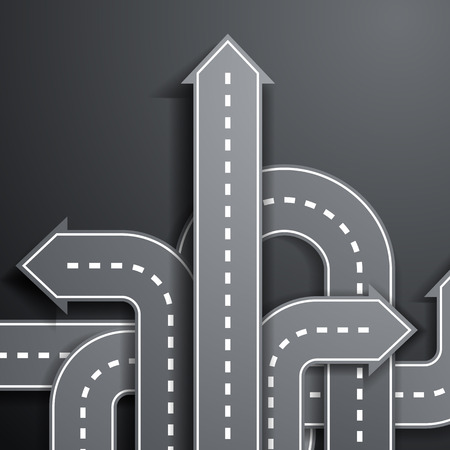 arrows in the form of roadsのイラスト素材