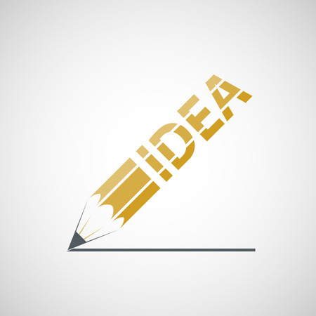  pen with the inscription idea. Vector image.のイラスト素材