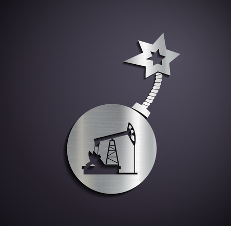 Flat metallic icon pump for oil. Vector image.のイラスト素材