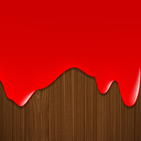 The paint flows through the wooden surface. Vector image.のイラスト素材