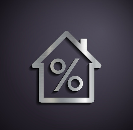 icon real estate with a percent sign. Vector image.のイラスト素材