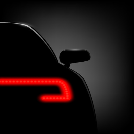 Car silhouette on a black background. Vector image.のイラスト素材