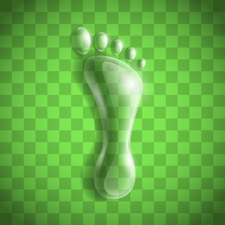 Footprint as a transparent drop. Vector image.のイラスト素材