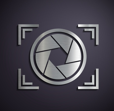 Metal icon camera. Vector image.のイラスト素材