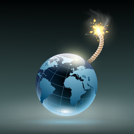 Planet earth as a bomb. Vector image.のイラスト素材