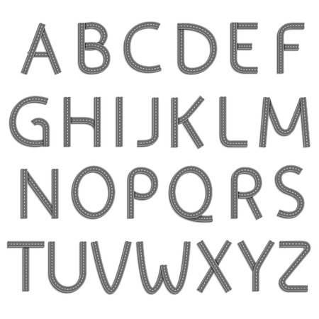 Vector font in the form of road.のイラスト素材