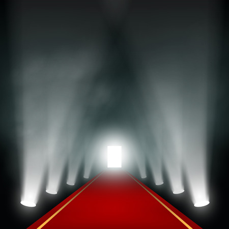 Light at the end of the corridor. Vector image.のイラスト素材
