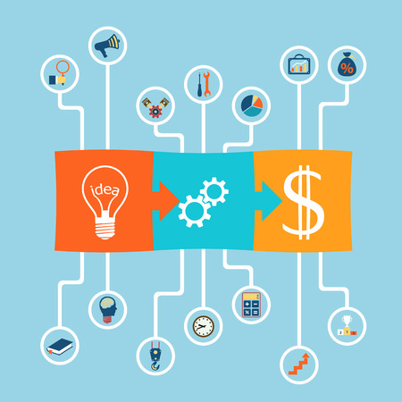 Scheme profit. Business success. Flat graphics. Stock Vector Image.のイラスト素材