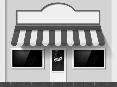 Shop window. Facade of the building. Vector Image.のイラスト素材