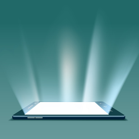 Black smartphone with white screenのイラスト素材