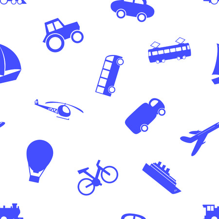 Set of icons of transport. Seamless pattern. Stock vector image.のイラスト素材