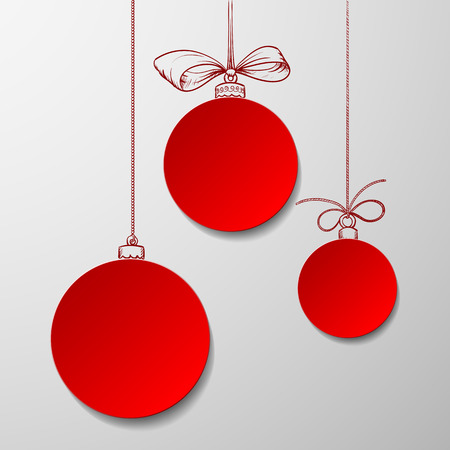 Red Christmas ballsのイラスト素材