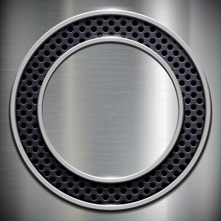 Steel round polished plateのイラスト素材