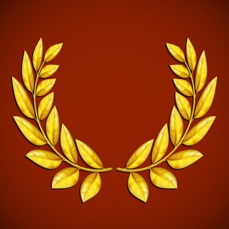 Golden olive wreath. Symbol of victory. Award winner.のイラスト素材