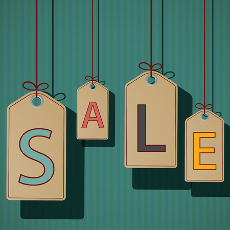 Product labels with the word sale. Retro style. Stock vector illustration.のイラスト素材