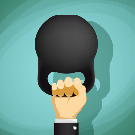 Man holding a kettlebell. Healthy lifestyle. Stock Vector cartoon illustration.のイラスト素材