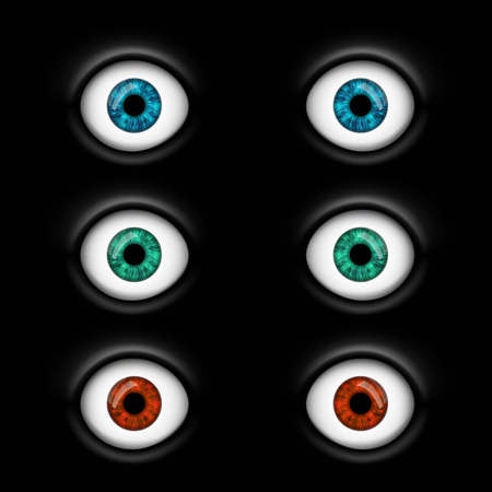 Set of human eyes with multicolored iris.のイラスト素材