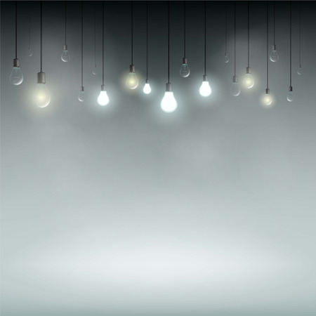 Technology background with light bulbs for the presentation and advertising. Stock vector illustration.のイラスト素材