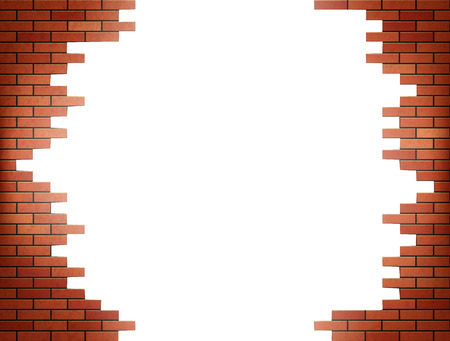 White hole in red brick wall. Stock vector illustration.のイラスト素材
