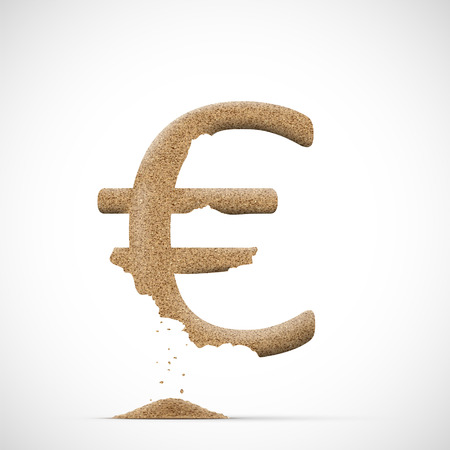 Euro currency symbol made of sand.のイラスト素材