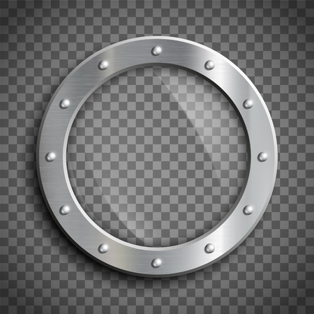 Round window porthole on transparent background. Stock vector illustrationのイラスト素材