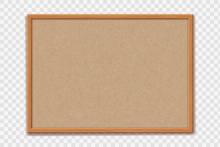Empty office cork bulletin board template for worksheet. Mockup isolated on a transparent background. Vector illustrationのイラスト素材