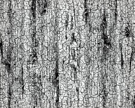 Texture of wooden background with cracks craquelure on the paint. Pattern isolated on white background. Vector illustrationのイラスト素材