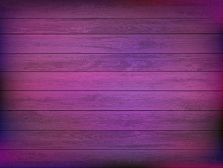 Wooden plate in neon light. Empty template for text. Vector backgroundのイラスト素材