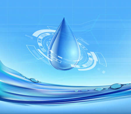 Collagen Serum or water drop. Hyaluronic acid. Vector illustration.のイラスト素材