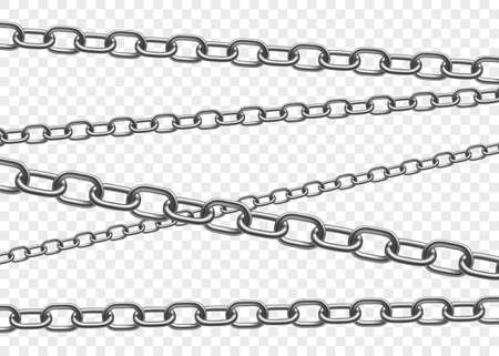 Metal chains or shackles isolated on a transparent background. Vector illustrationのイラスト素材