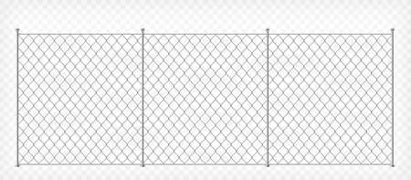 Wire mesh fence template. Isolated on transparent background. Vector illustrationのイラスト素材