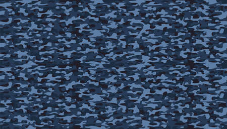 Blue marine camouflage pattern. Seamless template for fabric. Vector backgroundのイラスト素材
