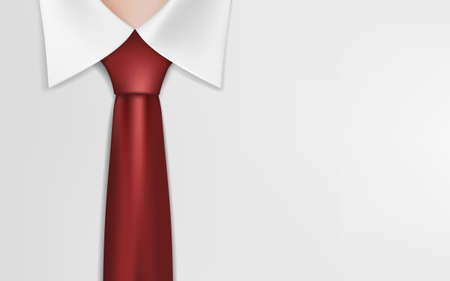 Businessman or clerk in a white shirt and red tie. Background with copy space. Vector illustration.のイラスト素材