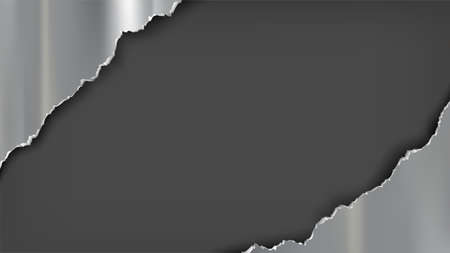 Metal plate with ragged edges. Place for your text. Vector illustrationのイラスト素材