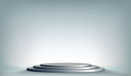 Round podium template or stage in a lighted studio. Vector background for copy spaceのイラスト素材