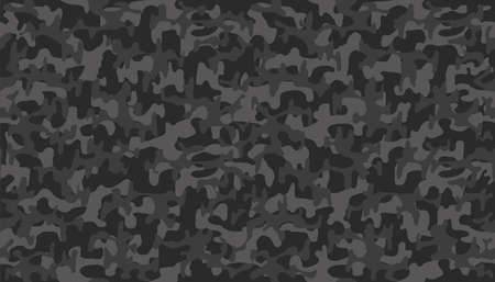 Black camouflage pattern. Seamless template for fabric. Vector backgroundのイラスト素材