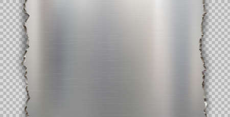 Brushed metal plate. Steel texture isolated on transparent background. Vector template.のイラスト素材