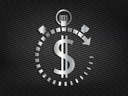 The dollar sign in a stopwatch or clock. icon currency.のイラスト素材