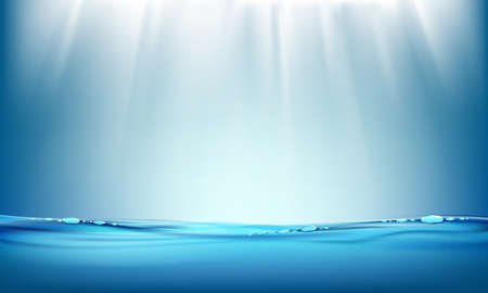 Water surface close up with air bubbles. Vector illustration with place for text.のイラスト素材