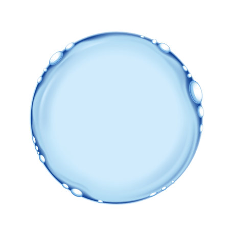 Vector water circle with bubbles. Template isolated on white background.のイラスト素材