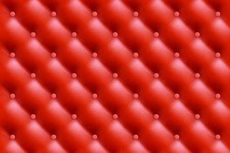 Vintage red leather or fabric upholstery chester. vector backgroundのイラスト素材