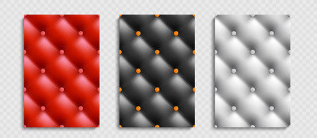 Leather upholstery chester. Seamless pattern isolated on transparent background. vector illustrationのイラスト素材