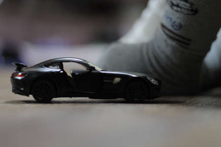 collection of small toy cars close upの写真素材