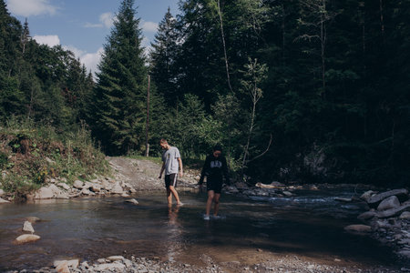 Mysticism and mystery of the Ukrainian Carpathian forest. High quality photoの写真素材
