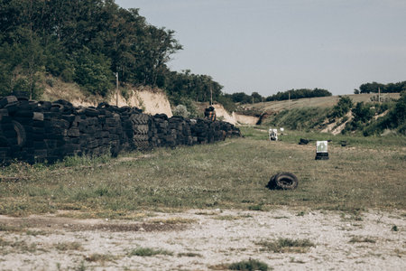 Autumn Landscape - Trees And Orange Foliage In Park At Sunsetの写真素材
