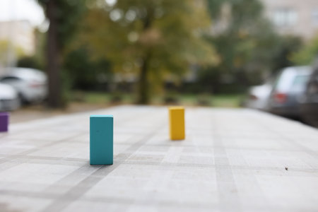 transparent small and large cube, geometric solidsの写真素材