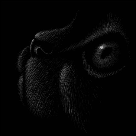 The Vector cat for tattoo or T-shirt design or outwear. Cute print style cat background. This drawing would be nice to make on the black fabric or canvas.のイラスト素材