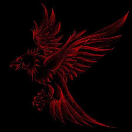 The Vector eagle for tattoo or T-shirt design or outwear.  Hunting style eagle background.のイラスト素材