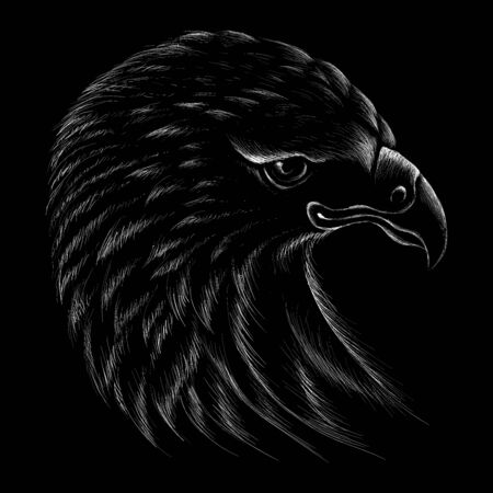 The Vector eagle for tattoo or T-shirt design or outwear.  Hunting style eagle background.のイラスト素材